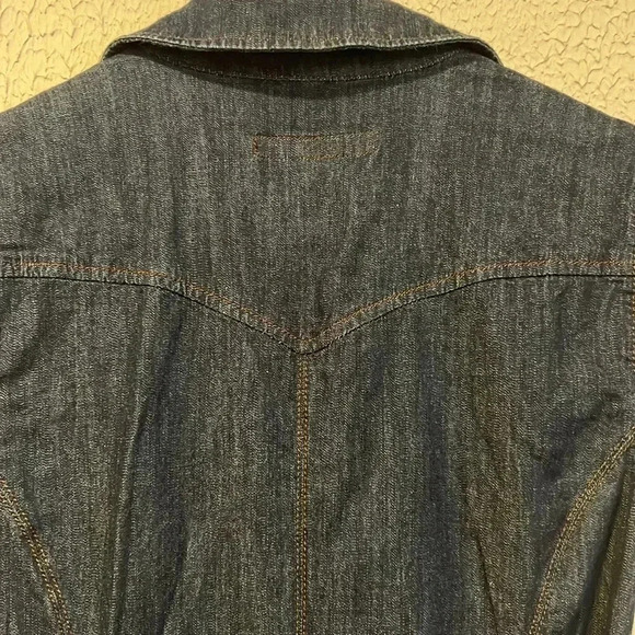 Calvin Klein Jeans dark denim button up dress size small - Picture 3 of 12